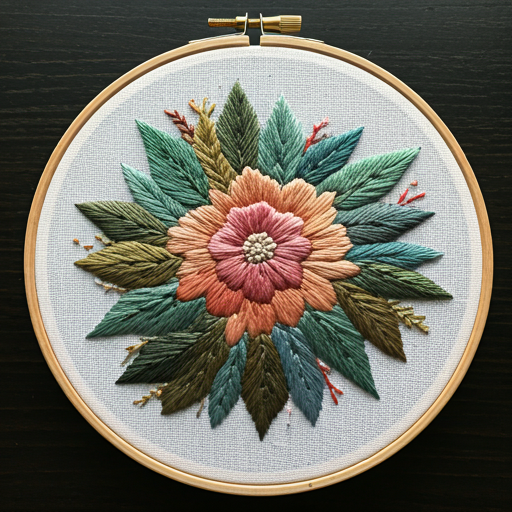 complex floral embroidery