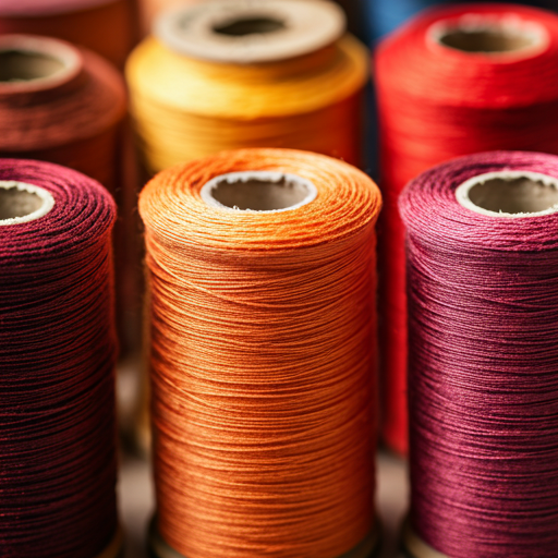 vibrant thread spools